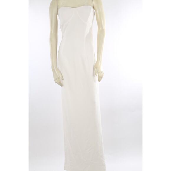 Monot White Strapless High Slit Maxi Dress Size 10 - Picture 1 of 9